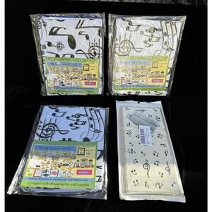 3 Vintage Music Notes Kraft Tissue Paper - 20"x30" Sheets & 100 Gift Bags